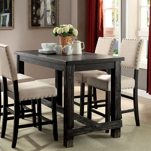 Sania 5 Pc Counter Ht Table Set Black - Imperial Furniture (Las Vegas, NV) - Multi Location