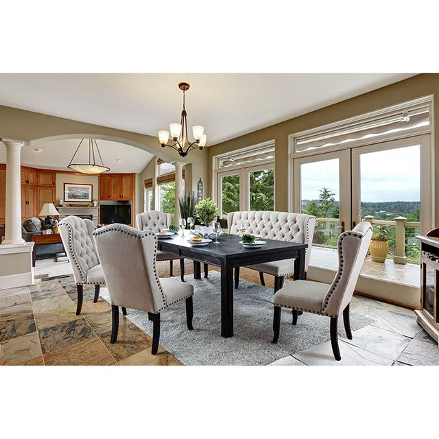 Sania 7 Pc Dining Table Set Beige - Imperial Furniture (Las Vegas, NV) - Multi Location