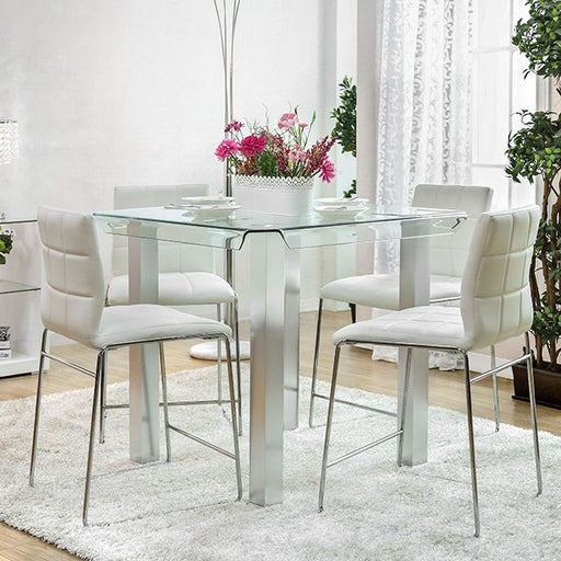 Richfield 5 Pc Counter Ht Table Set Silver - Imperial Furniture (Las Vegas, NV) - Multi Location
