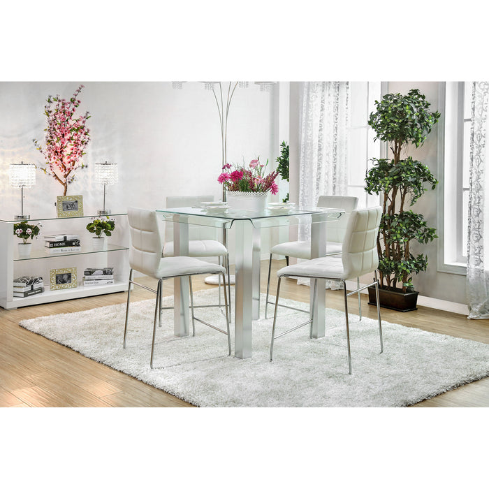 Richfield 5 Pc Counter Ht Table Set Silver - Imperial Furniture (Las Vegas, NV) - Multi Location