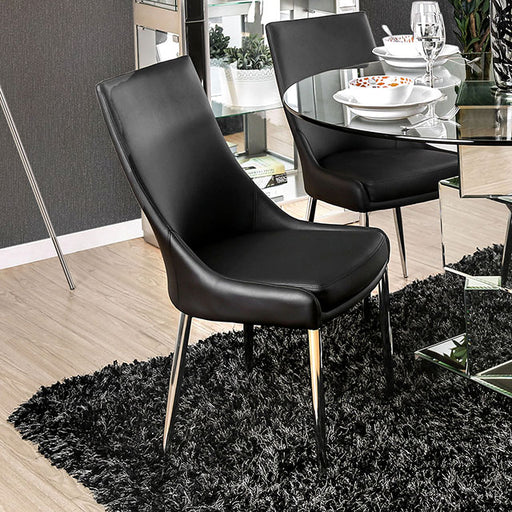 Izzy Silver/Black Side Chair, Black (2/CTN) - Imperial Furniture (Las Vegas, NV) - Multi Location