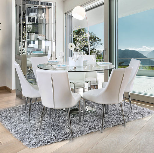 Izzy 5 Pc Dining Table Set (White Chairs) - Imperial Furniture (Las Vegas, NV) - Multi Location