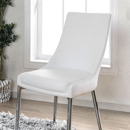Izzy Silver/White Side Chair, White (2/CTN) - Imperial Furniture (Las Vegas, NV) - Multi Location