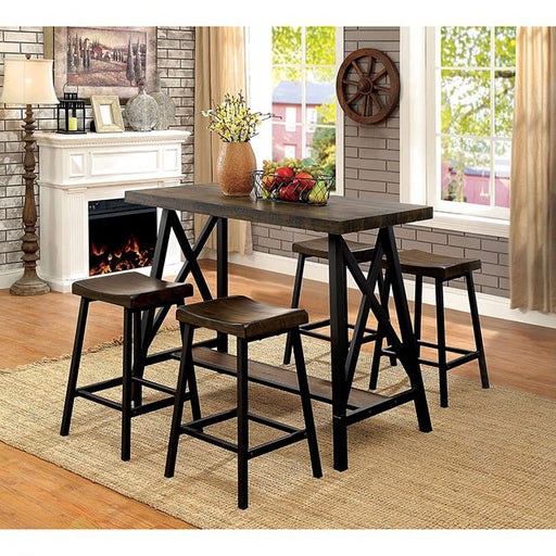Lainey Weathered Medium Oak/Black Counter Ht. Table - Imperial Furniture (Las Vegas, NV) - Multi Location