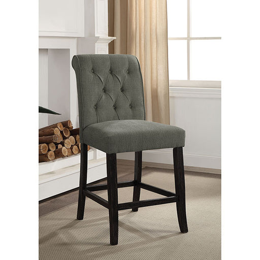 Izzy Gray/Antique Black Counter Ht. Chair, Gray (2/CTN) - Imperial Furniture (Las Vegas, NV) - Multi Location