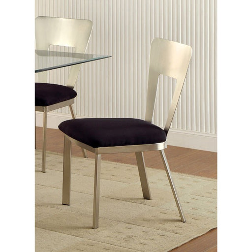NOVA Silver/Black Side Chair (2/CTN) - Imperial Furniture (Las Vegas, NV) - Multi Location
