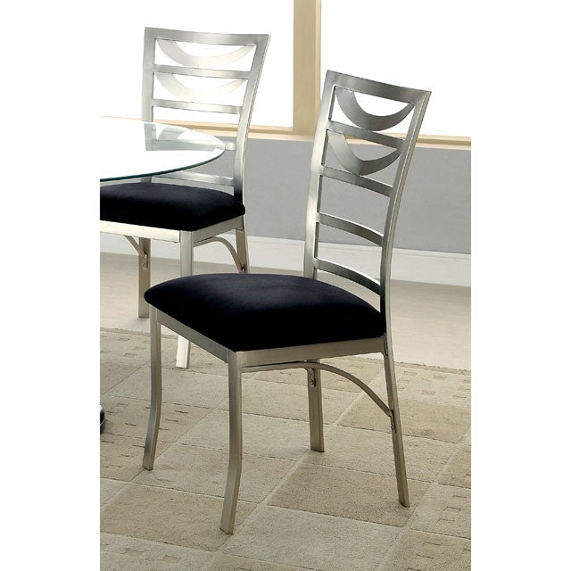 ROXO Silver/Black Side Chair (2/CTN) - Imperial Furniture (Las Vegas, NV) - Multi Location