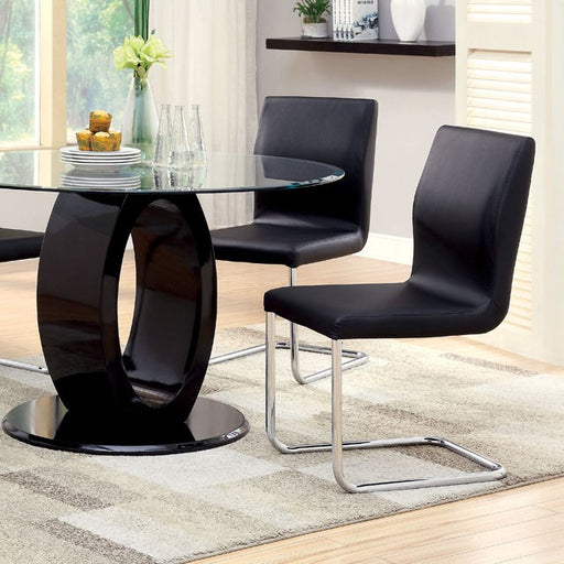LODIA I Black Round Table - Imperial Furniture (Las Vegas, NV) - Multi Location