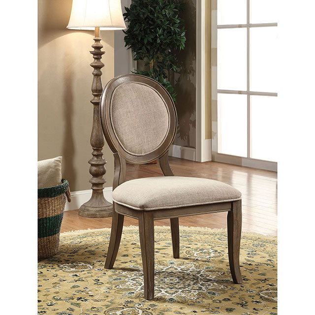 Kathryn Rustic Dark Oak/Beige Side Chair (2/CTN) - Imperial Furniture (Las Vegas, NV) - Multi Location