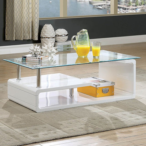 Torkel White/Chrome Coffee Table - Imperial Furniture (Las Vegas, NV) - Multi Location
