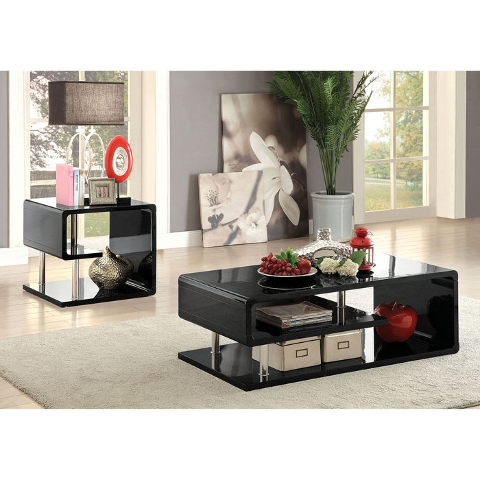 Ninove Black/Chrome End Table - Imperial Furniture (Las Vegas, NV) - Multi Location