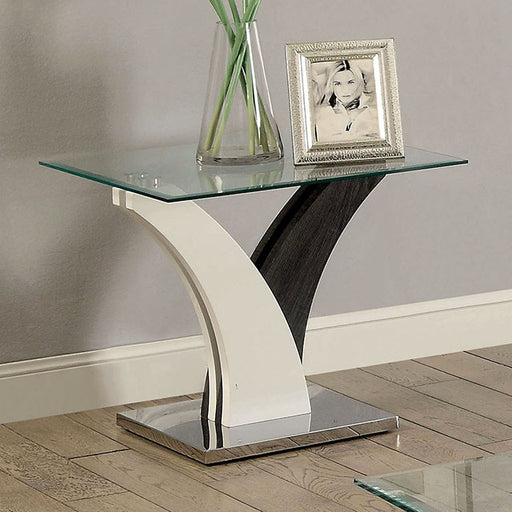 SLOANE White/Dark Gray/Chrome End Table - Imperial Furniture (Las Vegas, NV) - Multi Location