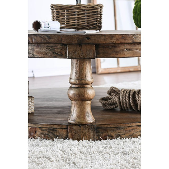 Mika Antique Oak Coffee Table w/ Cushion Top - Imperial Furniture (Las Vegas, NV) - Multi Location