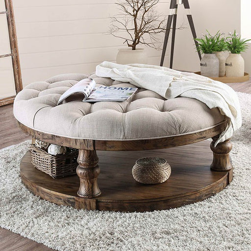 Mika Antique Oak Coffee Table w/ Cushion Top - Imperial Furniture (Las Vegas, NV) - Multi Location