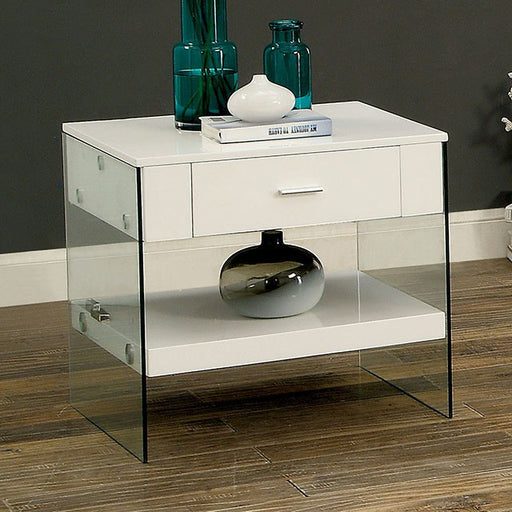 Raya White End Table, White - Imperial Furniture (Las Vegas, NV) - Multi Location