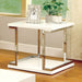 MEDA White/Chrome End Table, White - Imperial Furniture (Las Vegas, NV) - Multi Location