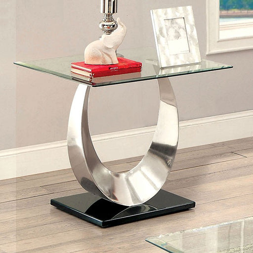 ORLA II Satin Plated/Black End Table - Imperial Furniture (Las Vegas, NV) - Multi Location