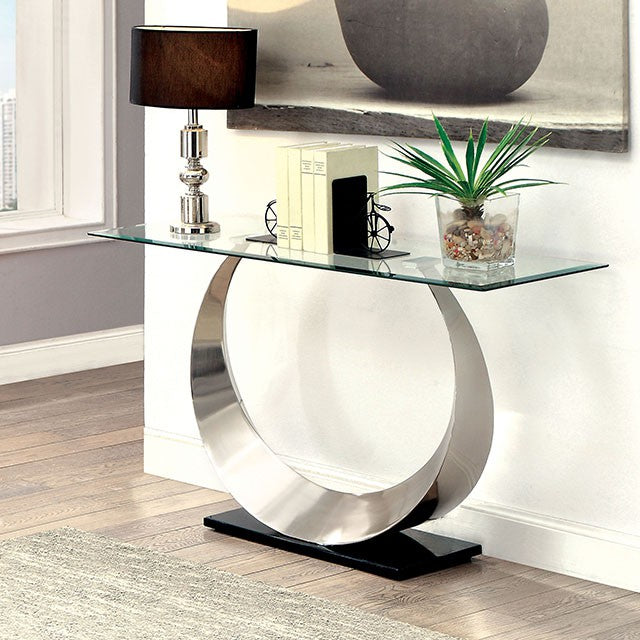 ORLA II Satin Plated/Black Sofa Table - Imperial Furniture (Las Vegas, NV) - Multi Location