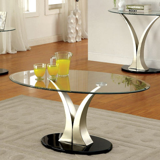 VALO Satin Plated/Black Coffee Table - Imperial Furniture (Las Vegas, NV) - Multi Location