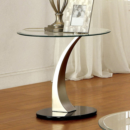 VALO Satin Plated/Black End Table - Imperial Furniture (Las Vegas, NV) - Multi Location