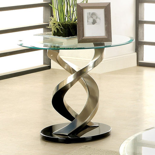 NOVA Satin Plated/Black End Table - Imperial Furniture (Las Vegas, NV) - Multi Location