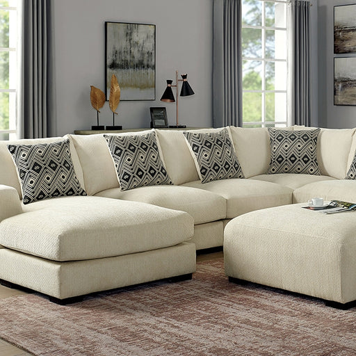 Kaylee U-Sectional w/ Left Chaise + Ottoman Beige - Imperial Furniture (Las Vegas, NV) - Multi Location