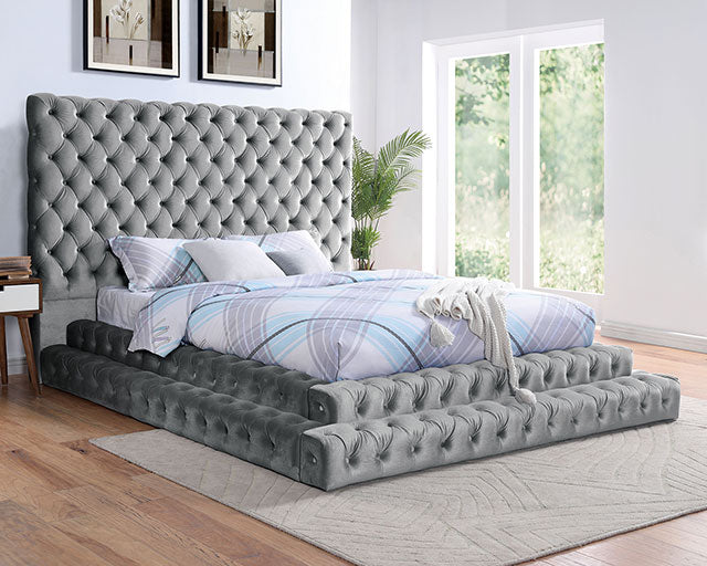 Stefania Bed Grey & Queen - Imperial Furniture (Las Vegas, NV) - Multi Location