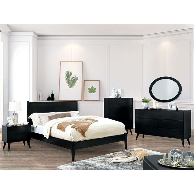 Lennart Bed Oak, Black, Gray, & White - Imperial Furniture (Las Vegas, NV) - Multi Location