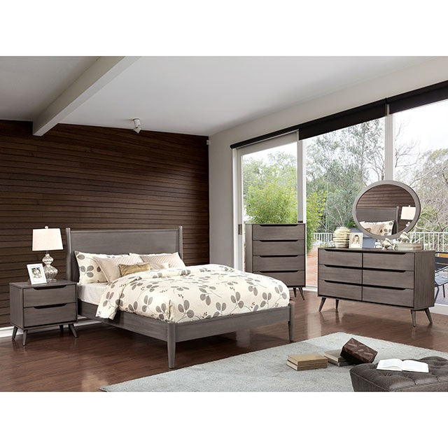 Lennart Bed Oak, Black, Gray, & White - Imperial Furniture (Las Vegas, NV) - Multi Location