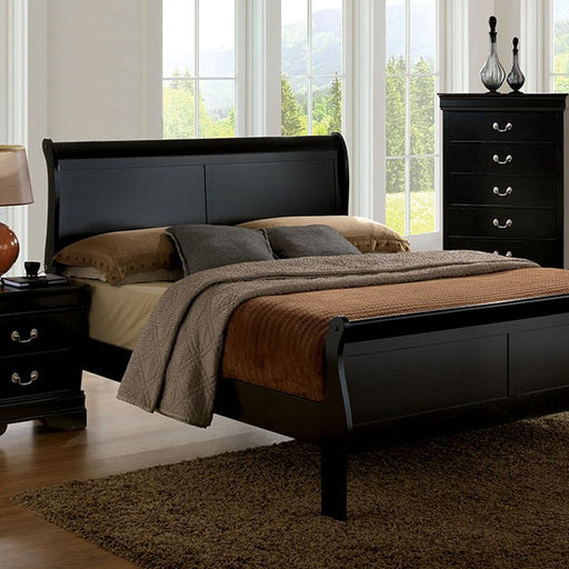 Louis Philippe Bed Black, White, & Cherry - Imperial Furniture (Las Vegas, NV) - Multi Location