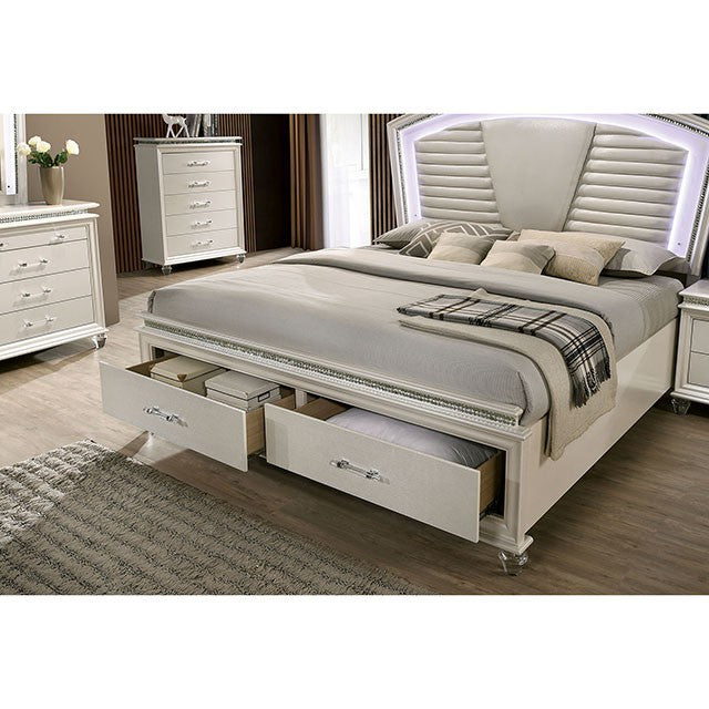 Maddie Bed White & Silver - Imperial Furniture (Las Vegas, NV) - Multi Location