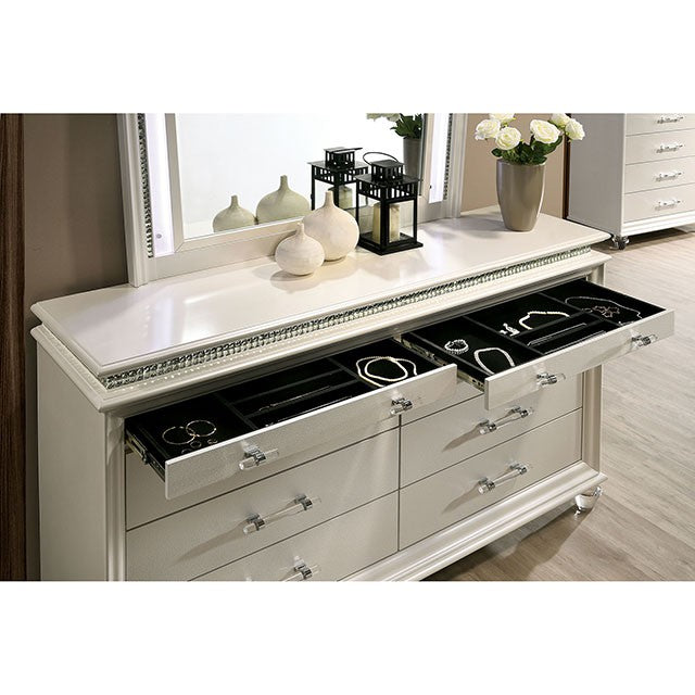Maddie Bed White & Silver - Imperial Furniture (Las Vegas, NV) - Multi Location