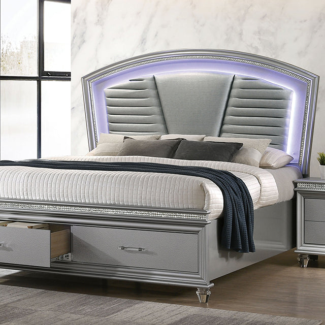 Maddie Bed White & Silver - Imperial Furniture (Las Vegas, NV) - Multi Location