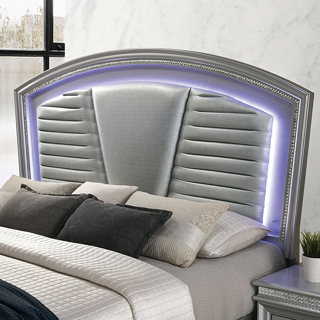 Maddie Bed White & Silver - Imperial Furniture (Las Vegas, NV) - Multi Location