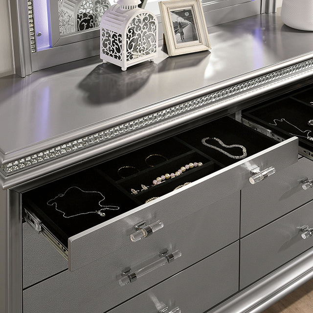 Maddie Bed White & Silver - Imperial Furniture (Las Vegas, NV) - Multi Location