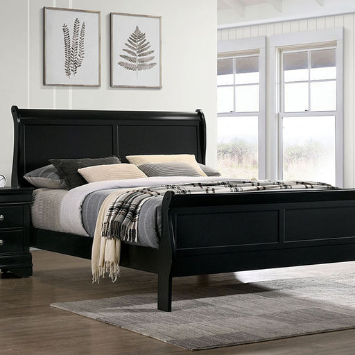 Louis Philippe E.King Bed Black, Cherry, & Gray - Imperial Furniture (Las Vegas, NV) - Multi Location