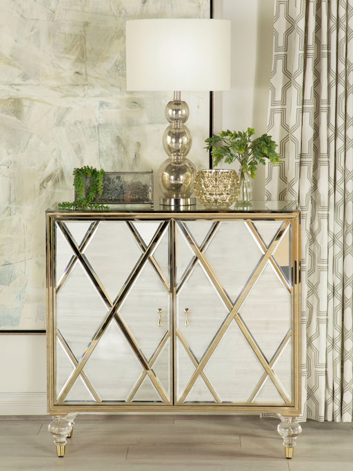 Astilbe 2-door Accent Cabinet Mirror and Champagne - Imperial Furniture (Las Vegas, NV) - Multi Location