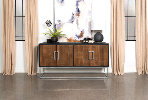Borman 4-door Wooden Accent Cabinet Walnut and Black - Imperial Furniture (Las Vegas, NV) - Multi Location