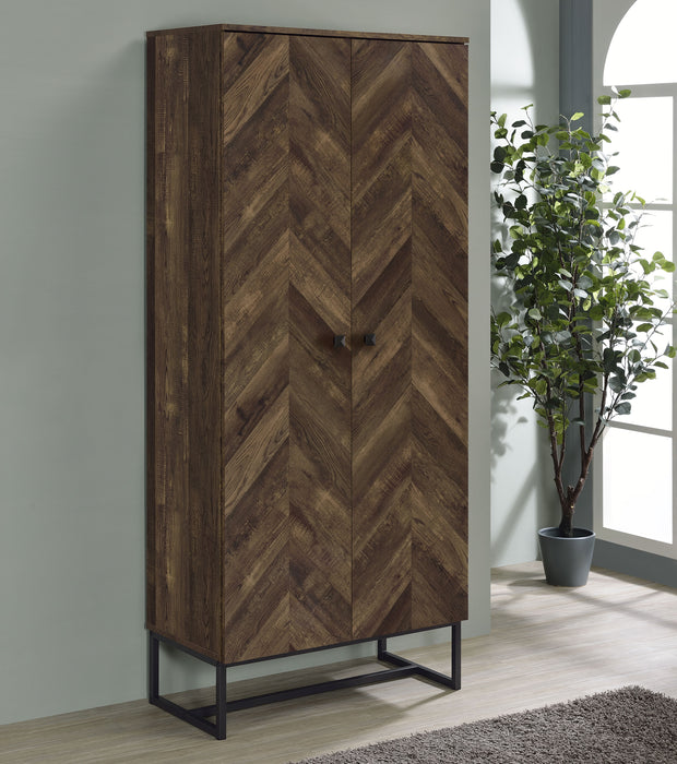 Carolyn 2-door Accent Cabinet Rustic Oak and Gunmetal - Imperial Furniture (Las Vegas, NV) - Multi Location