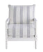 Blanchett Upholstered Accent Chair with Spindle Accent White and Navy - Imperial Furniture (Las Vegas, NV) - Multi Location