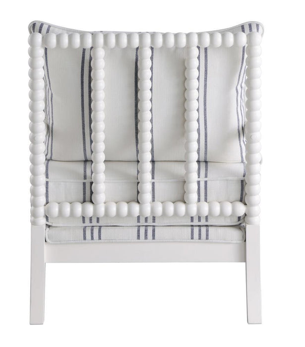Blanchett Upholstered Accent Chair with Spindle Accent White and Navy - Imperial Furniture (Las Vegas, NV) - Multi Location