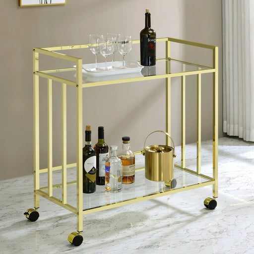 Cara Rectangular Glass Bar Cart - Imperial Furniture (Las Vegas, NV) - Multi Location
