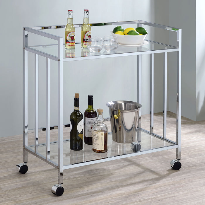 Cara Rectangular Glass Bar Cart - Imperial Furniture (Las Vegas, NV) - Multi Location