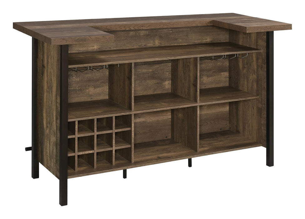 Bellemore Rectangular Storage Bar Unit Rustic Oak - Imperial Furniture (Las Vegas, NV) - Multi Location