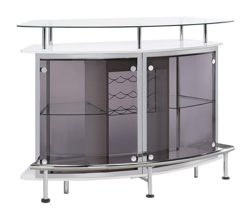 Gideon Crescent Shaped Glass Top Bar Unit with Drawer - Imperial Furniture (Las Vegas, NV) - Multi Location