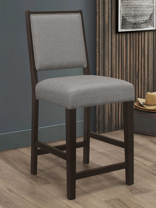 Bedford Upholstered Open Back Counter Height Stools with Footrest (Set of 2) Grey and Espresso - Imperial Furniture (Las Vegas, NV) - Multi Location
