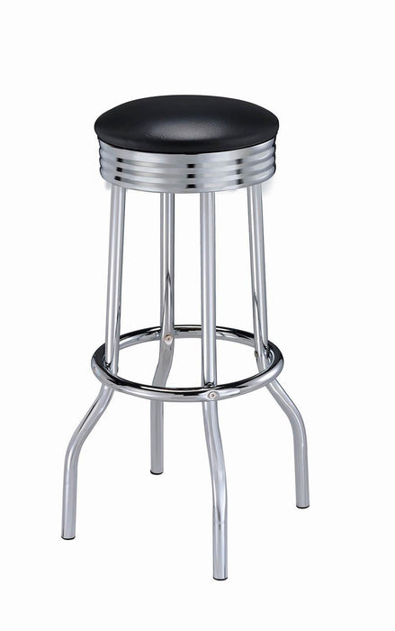 Theodore Upholstered Top Bar Stools Black and Chrome (Set of 2) - Imperial Furniture (Las Vegas, NV) - Multi Location
