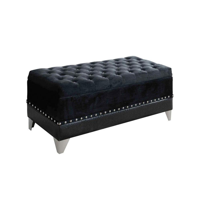 Barzini Tufted Rectangular Trunk with Nailhead Black - Imperial Furniture (Las Vegas, NV) - Multi Location