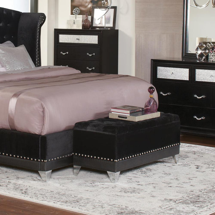 Barzini Tufted Rectangular Trunk with Nailhead Black - Imperial Furniture (Las Vegas, NV) - Multi Location