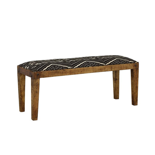 Lamont Rectangular Upholstered Bench Natural and Navy - Imperial Furniture (Las Vegas, NV) - Multi Location